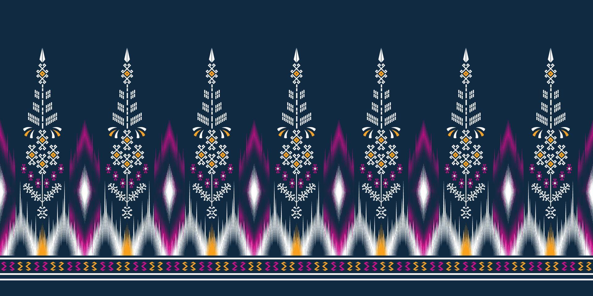 fondo de flores étnicas. patrón impecable en estilo tribal, bordado folclórico y mexicano. estampado de adornos de arte geométrico azteca.diseño para alfombras, papel pintado, ropa, envoltura, tela, cubierta, textil vector