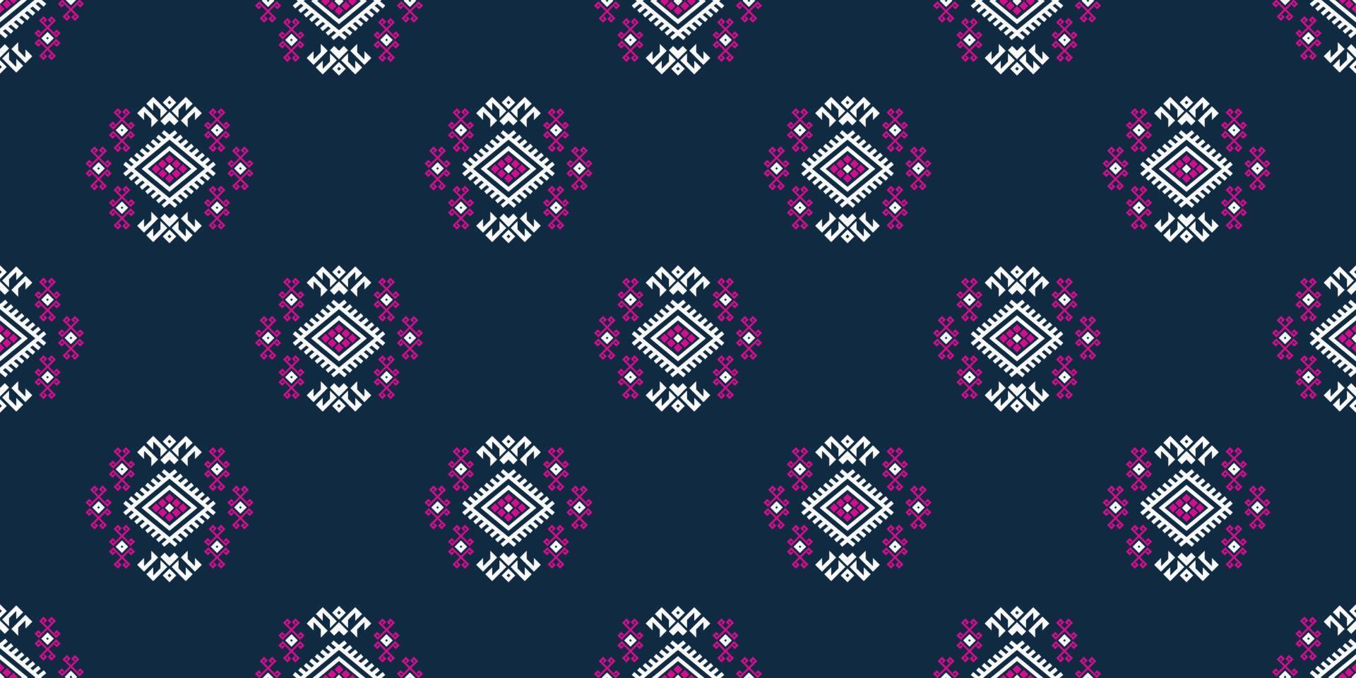 fondo de flores étnicas. patrón impecable en estilo tribal, bordado folclórico y mexicano. estampado de adornos de arte geométrico azteca.diseño para alfombras, papel pintado, ropa, envoltura, tela, cubierta, textil vector