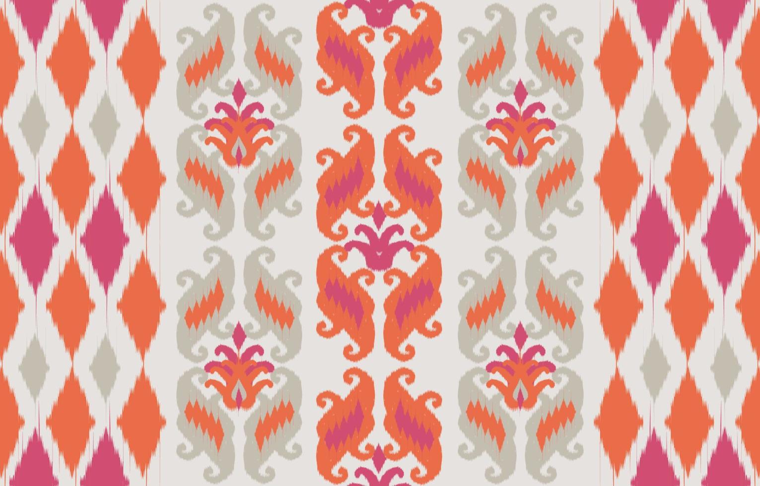 pink Ethnic abstract ikat art. Seamless pattern in tribal, folk embroidery, and Mexican style. Aztec geometric art ornament print.Design for carpet, wallpaper, clothing,wrapping,fabric,cover, textile vector