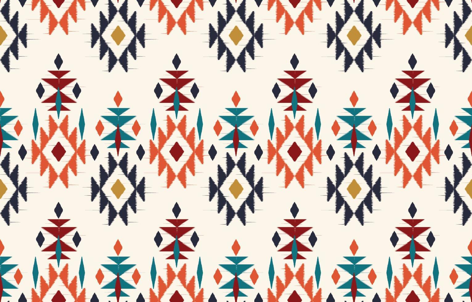 Ethnic abstract ikat art. Seamless pattern in tribal, folk embroidery, and Mexican style. Aztec geometric art ornament print.Design for carpet, wallpaper, clothing, wrapping, fabric, cover, textile vector