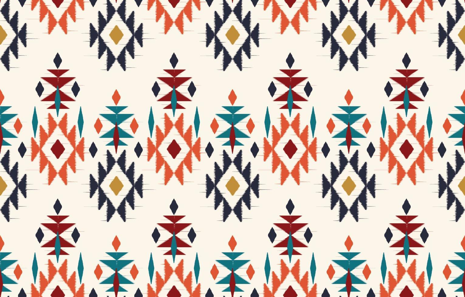 Ethnic abstract ikat art. Seamless pattern in tribal, folk embroidery, and Mexican style. Aztec geometric art ornament print.Design for carpet, wallpaper, clothing, wrapping, fabric, cover, textile vector