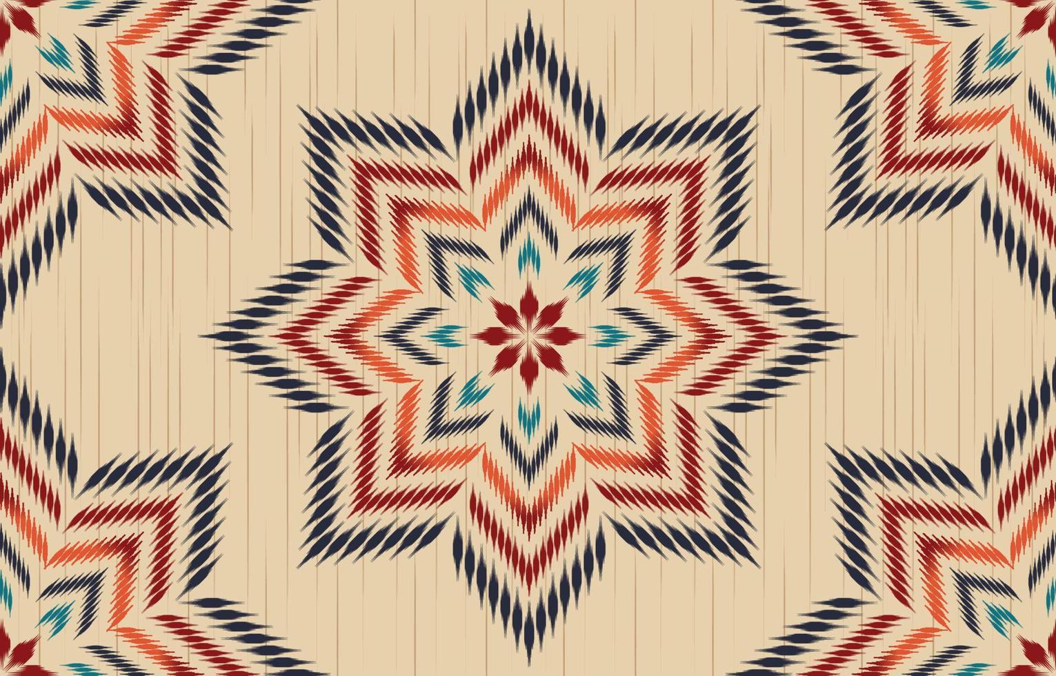 Ethnic abstract ikat art. Seamless pattern in tribal, folk embroidery, and Mexican style. Aztec geometric art ornament print.Design for carpet, wallpaper, clothing, wrapping, fabric, cover, textile vector