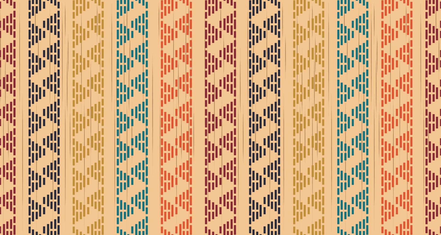 arte abstracto étnico ikat. patrón impecable en estilo tribal, bordado folclórico y mexicano. estampado de adornos de arte geométrico azteca.diseño para alfombras, papel pintado, ropa, envoltura, tela, cubierta, textil vector