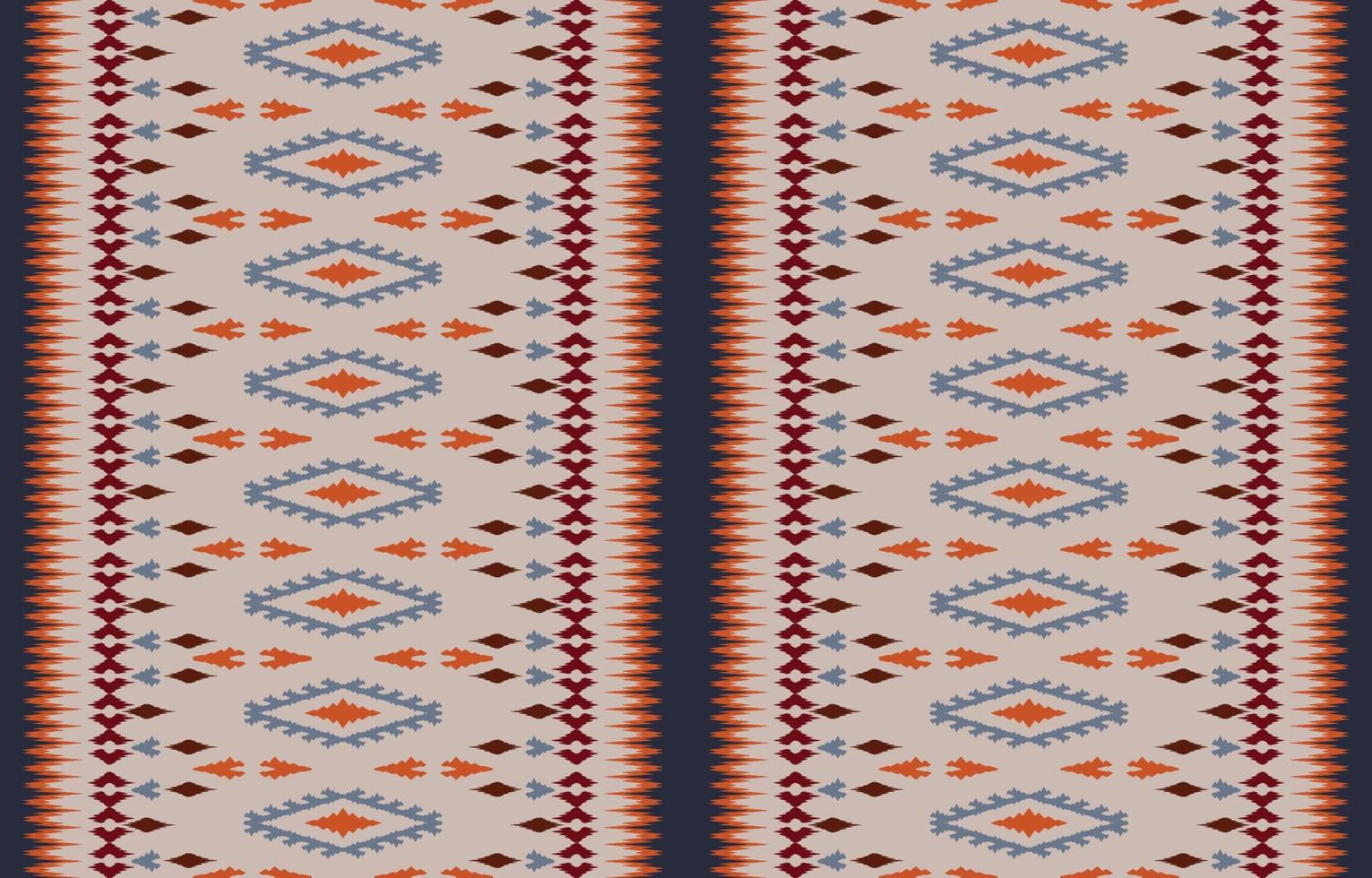 arte abstracto étnico ikat. patrón impecable en estilo tribal, bordado folclórico y mexicano. estampado de adornos de arte geométrico azteca.diseño para alfombras, papel pintado, ropa, envoltura, tela, cubierta, textil vector