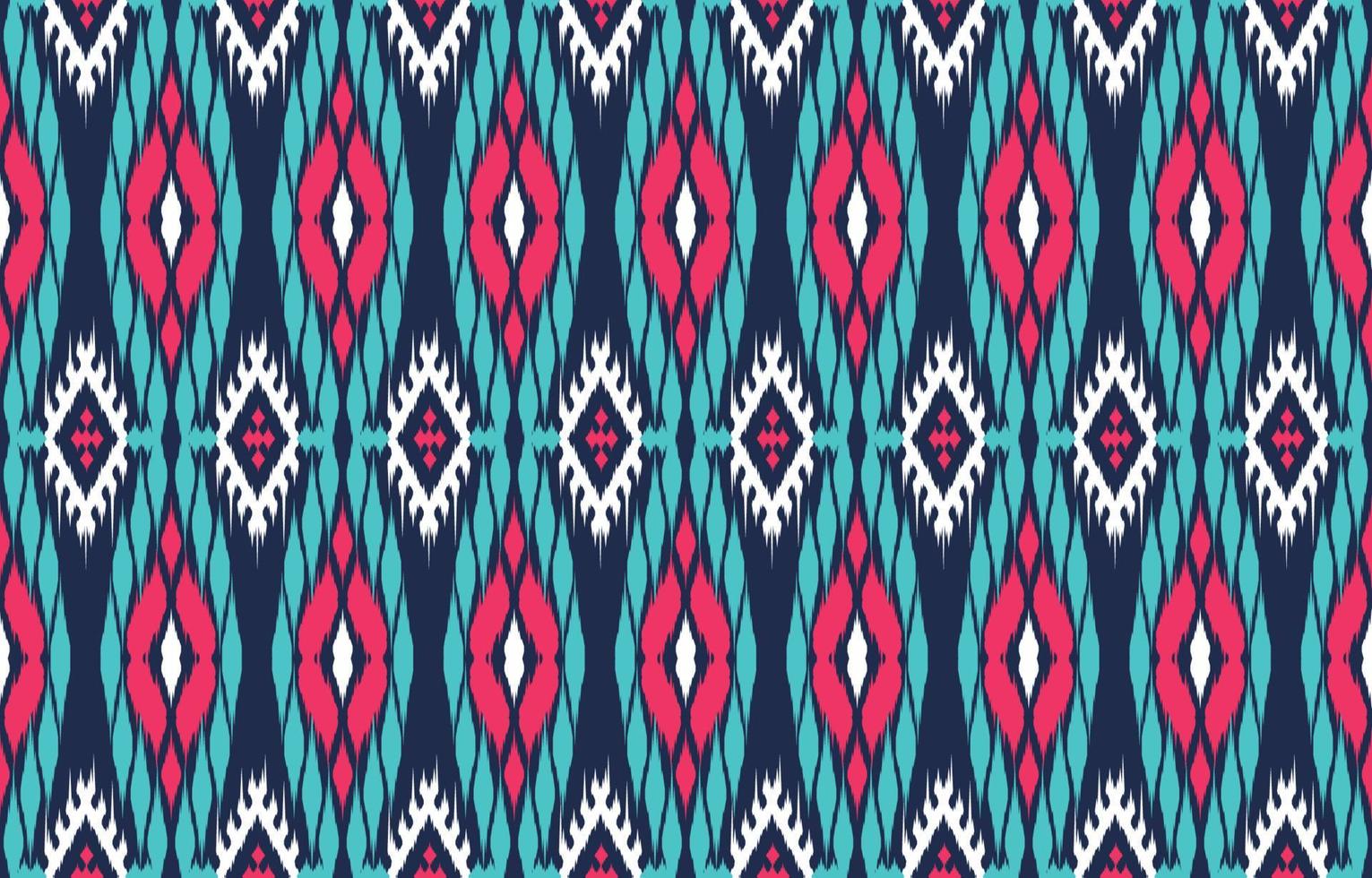 Ethnic abstract ikat art. Seamless chevron pattern in tribal, folk embroidery, and Mexican style. Rhombus geometric art ornament print. Design for carpet, wallpaper, clothing, wrapping, fabric, cover. vector