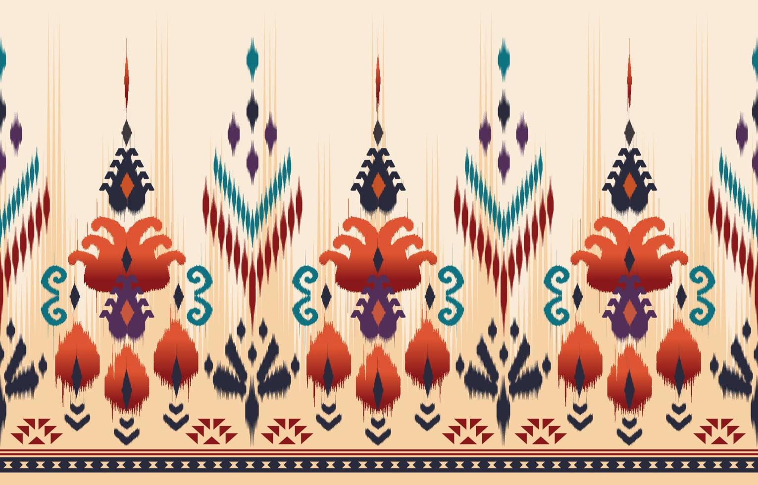 Ethnic abstract ikat art. Seamless pattern in tribal, folk embroidery, and Mexican style. Aztec geometric art ornament print.Design for carpet, wallpaper, clothing, wrapping, fabric, cover, textile vector