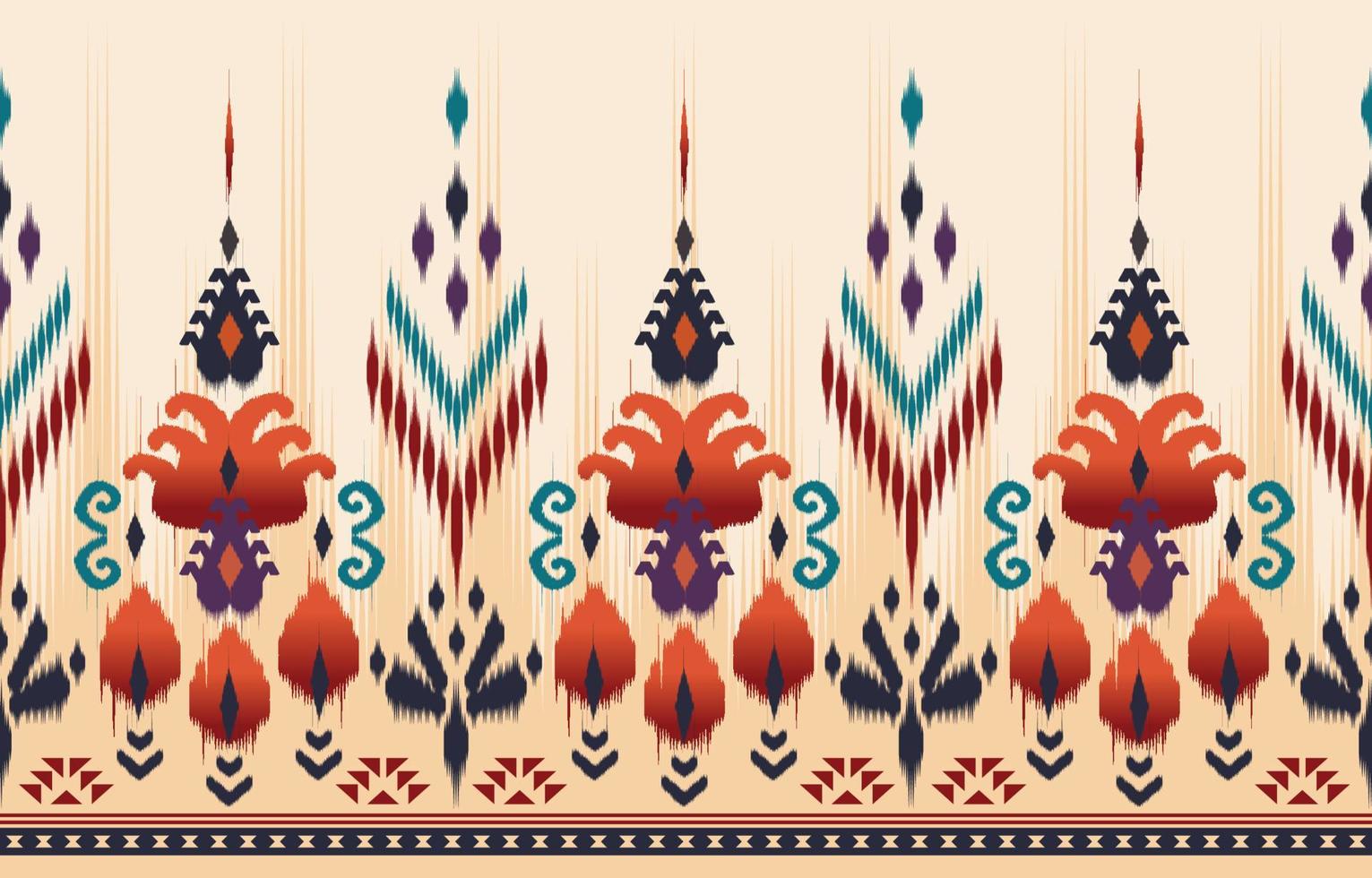 Ethnic abstract ikat art. Seamless pattern in tribal, folk embroidery, and Mexican style. Aztec geometric art ornament print.Design for carpet, wallpaper, clothing, wrapping, fabric, cover, textile vector