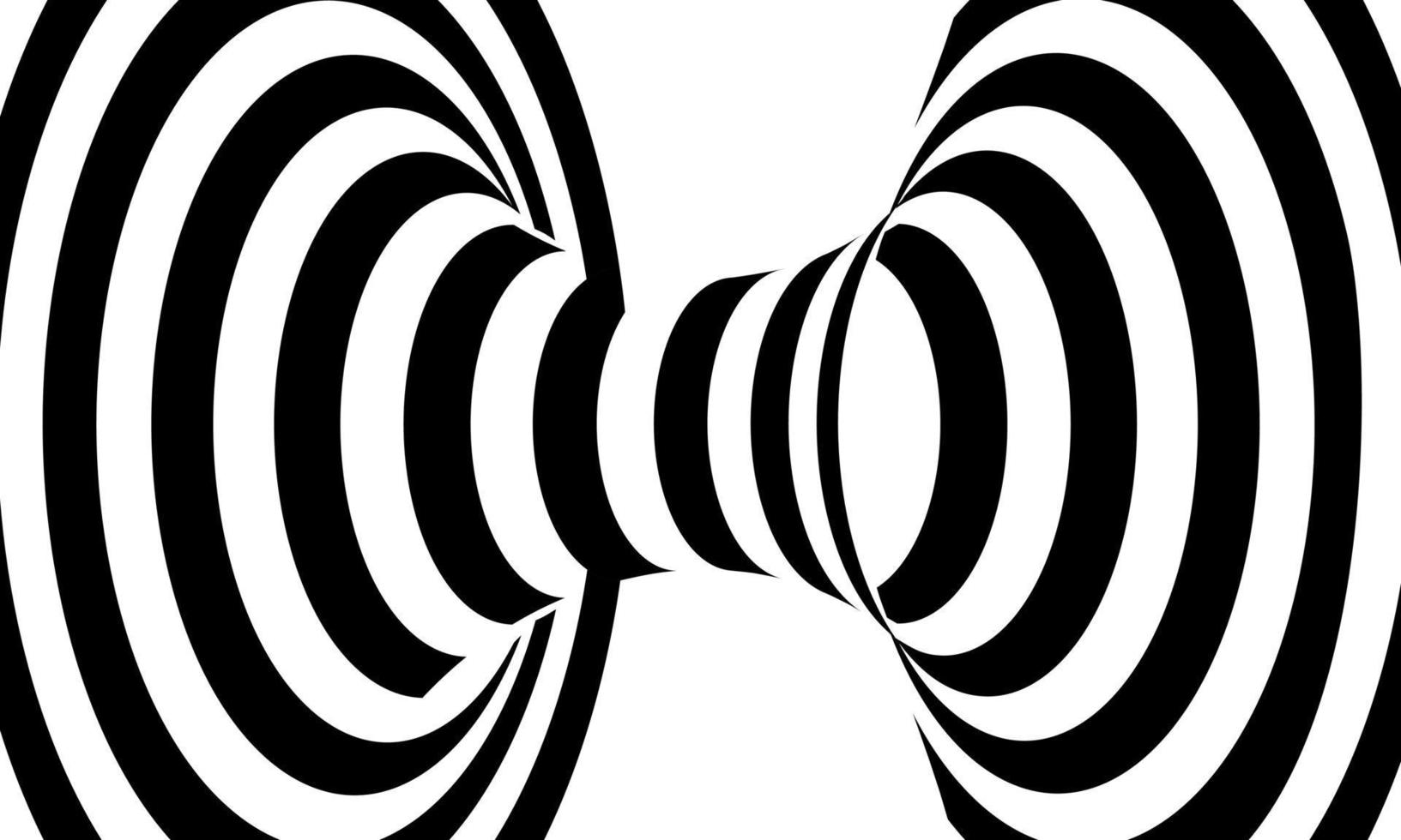 abstract pattern of black and white lines optical illusion vector illustration background