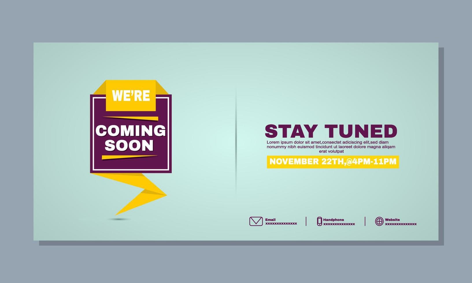 stock vector coming soon announcement banner we cover design template