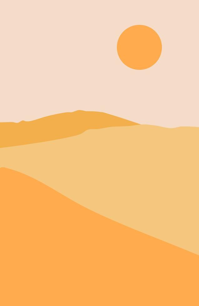 abstract minimalist aesthetic posters backgrounds with mountains and sea landscape vector