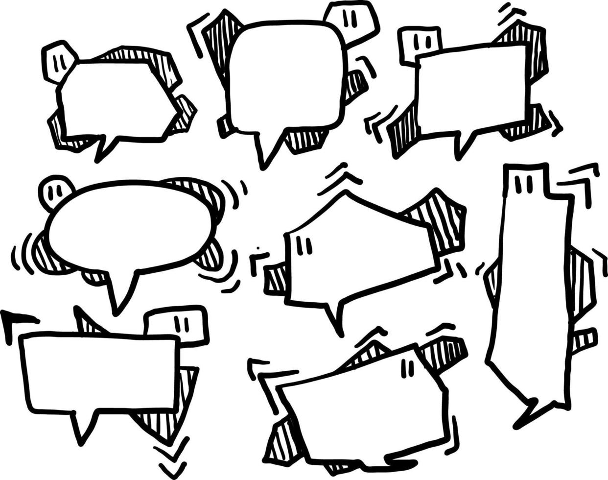 hand drawn Quotes frames. Quote remark, mention quotations frame and text template. Talk remark quotation frames, citation memo or dialog box bubble. doodle art vector