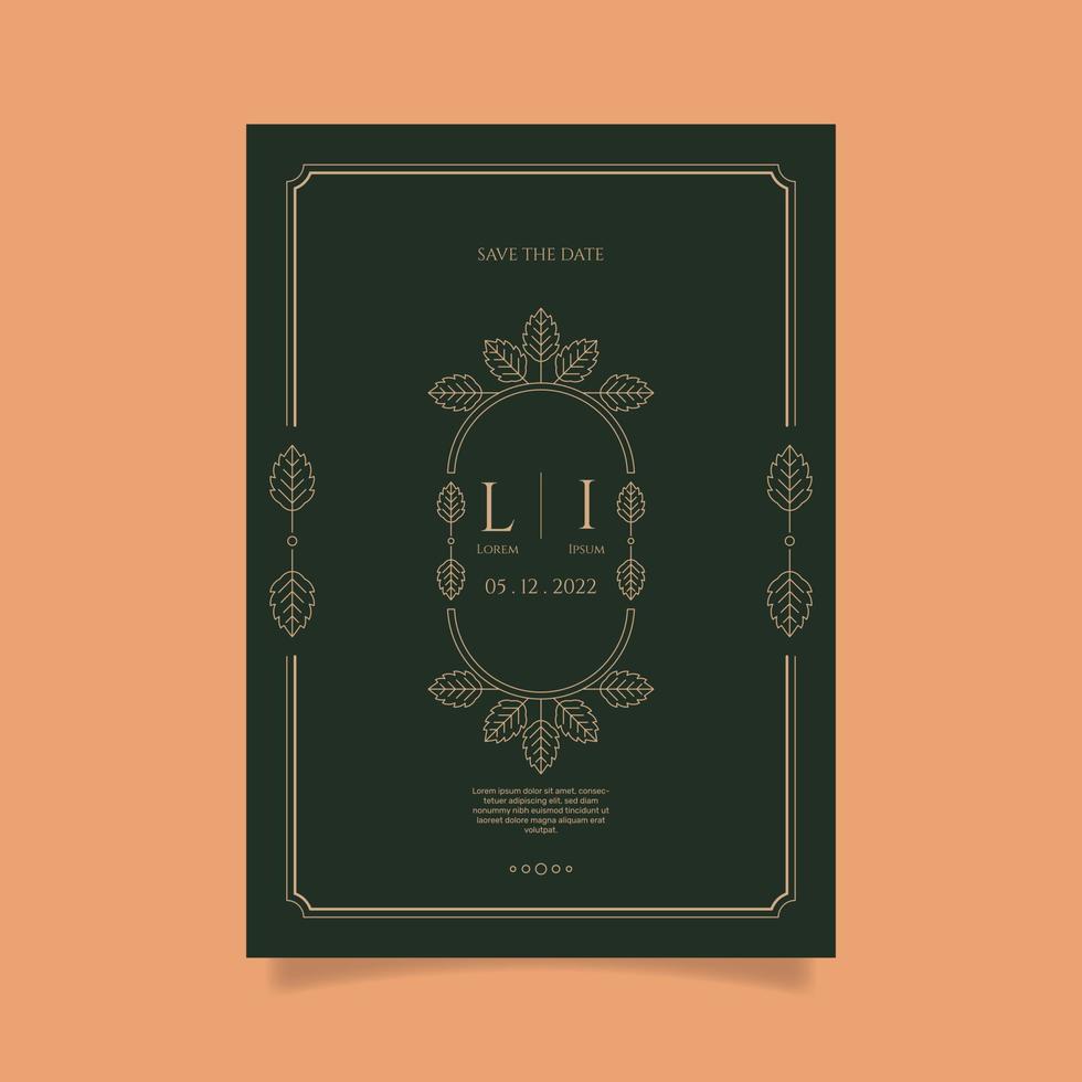 Flat design formal wedding invitations. - Vector. vector