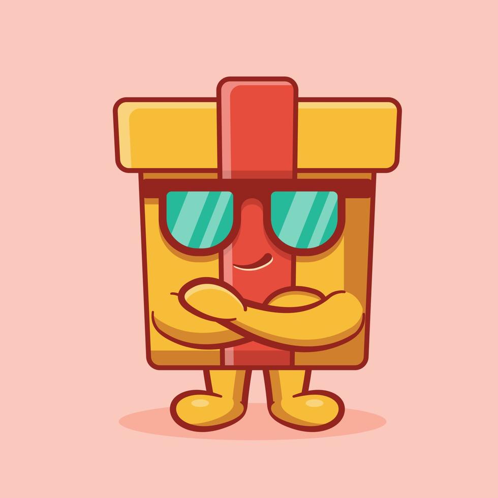 cool delivery box character mascot isolated cartoon in flat style vector
