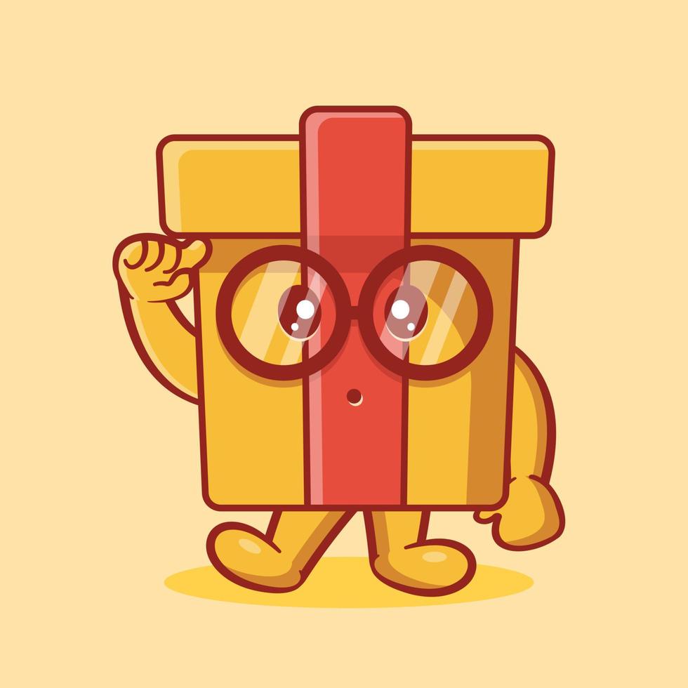 genius delivery box character mascot isolated cartoon in flat style vector