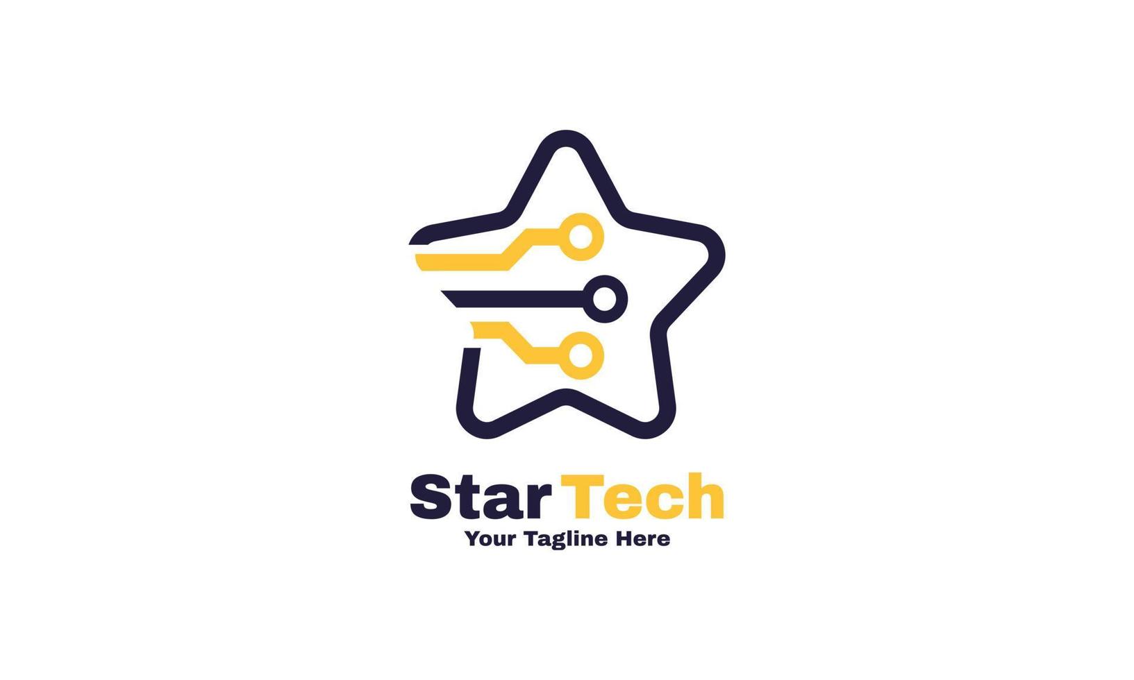 stock illustration abstract creative star tech logo modern business company vector