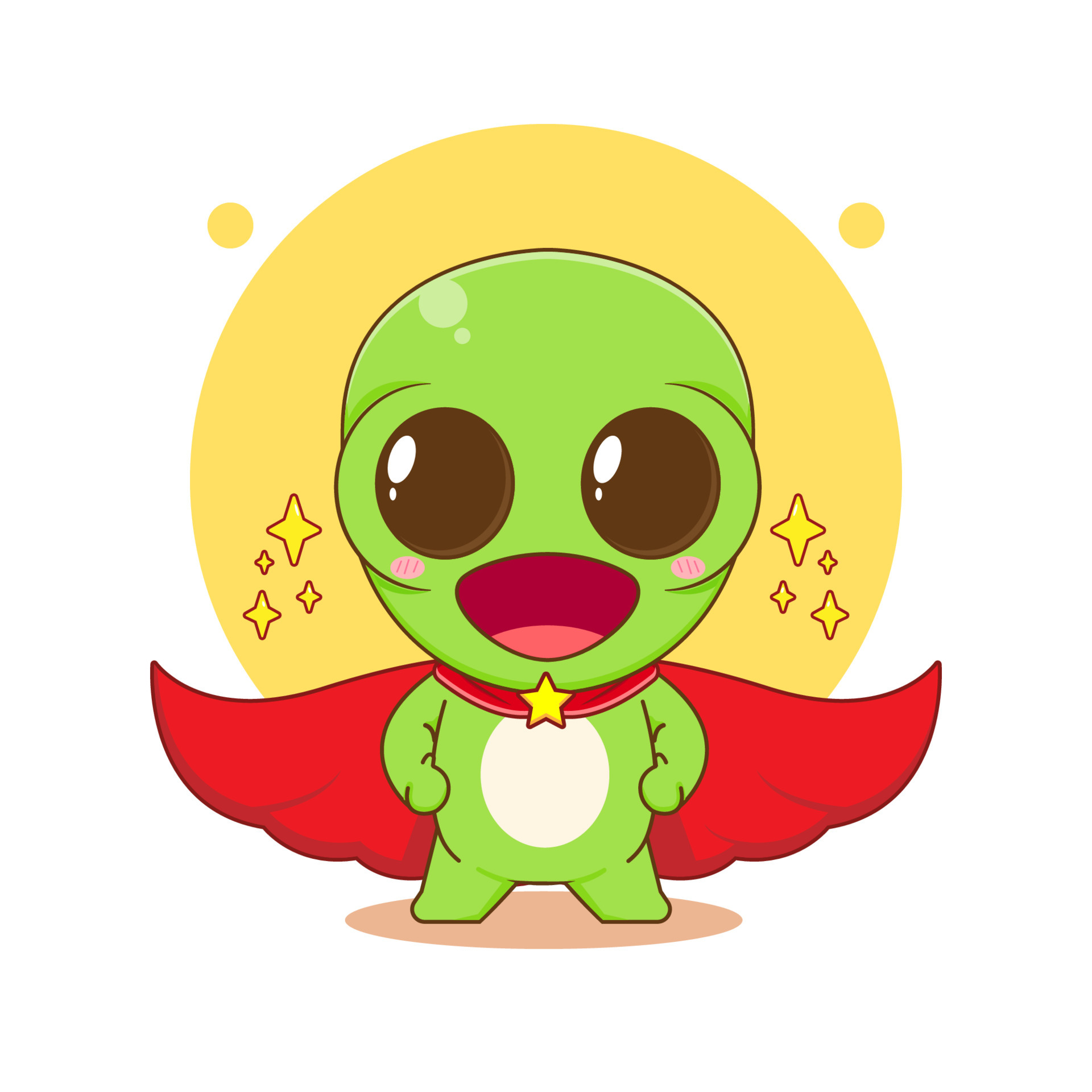 Cute Alien cartoon character as super hero 5533994 Vector Art at Vecteezy