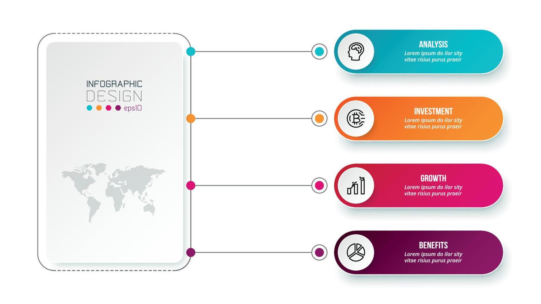 concepto de negocio de plantilla de infografía con diagrama. vector