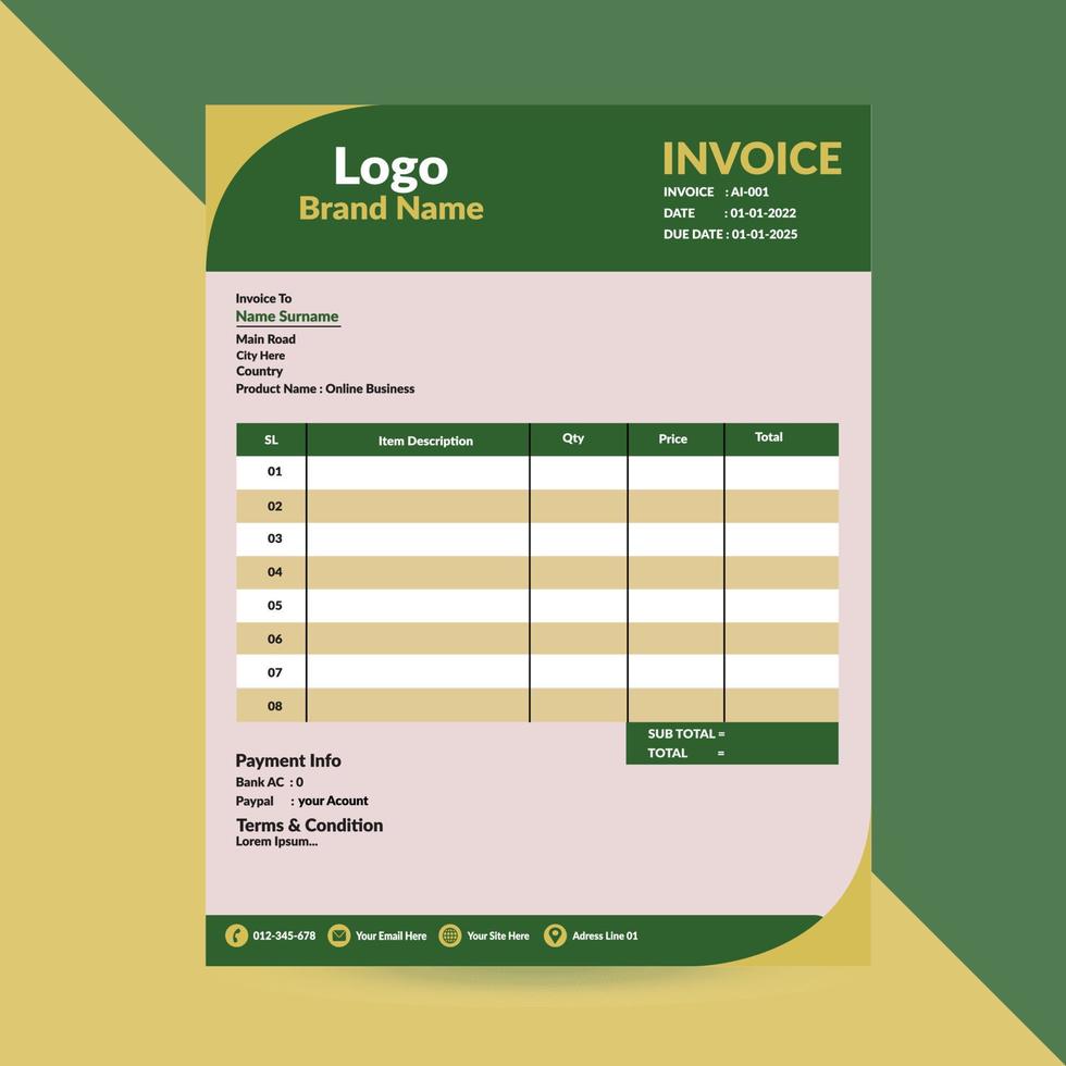 Creative Invoice Template Design vector