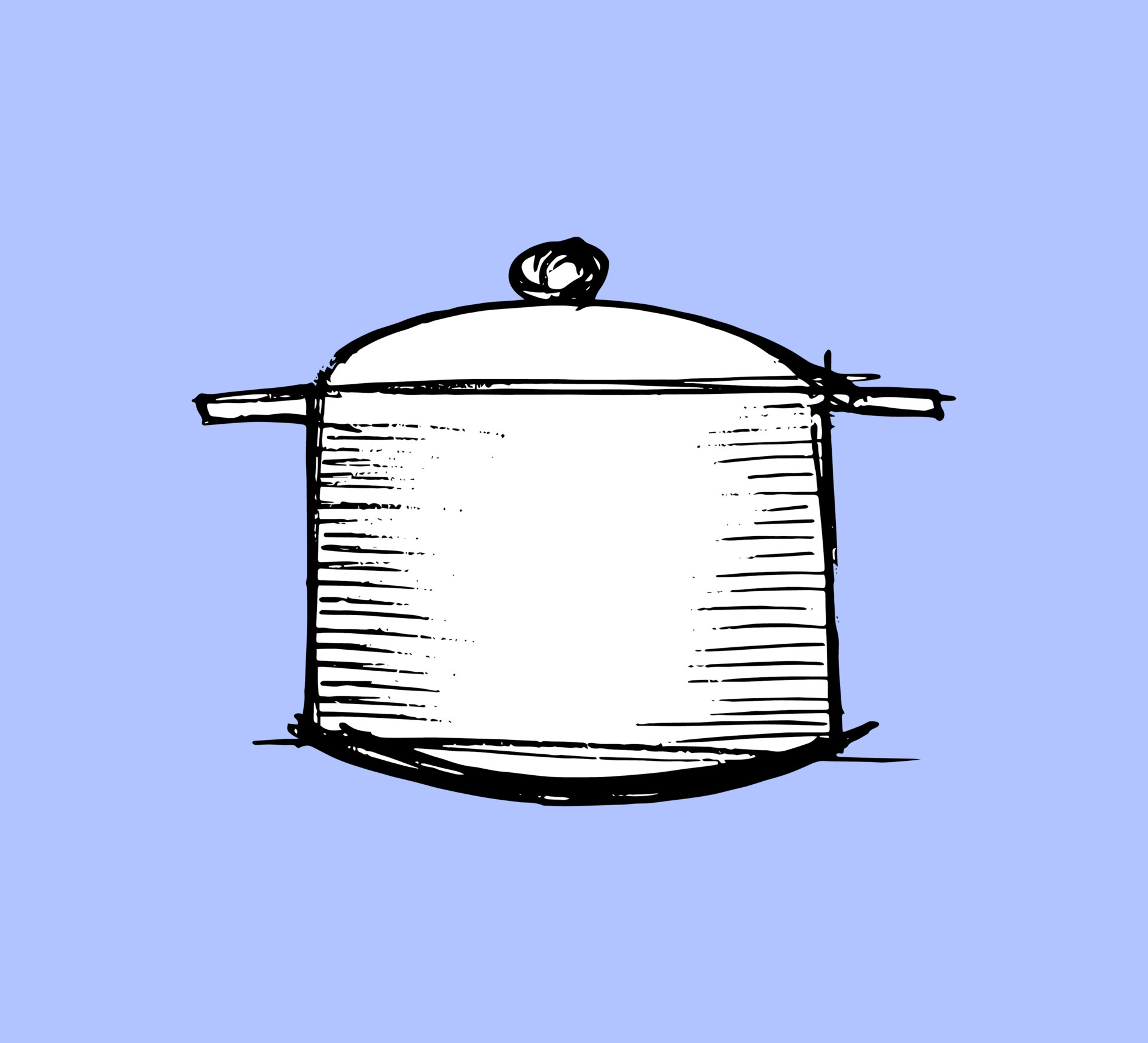 saucepan sketch. utensils for kitchen vector illustration in flat