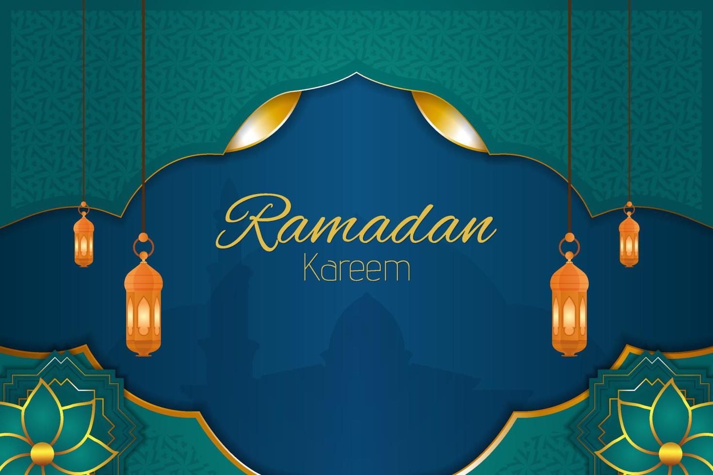 Ramadan kareem islamic background with element vector