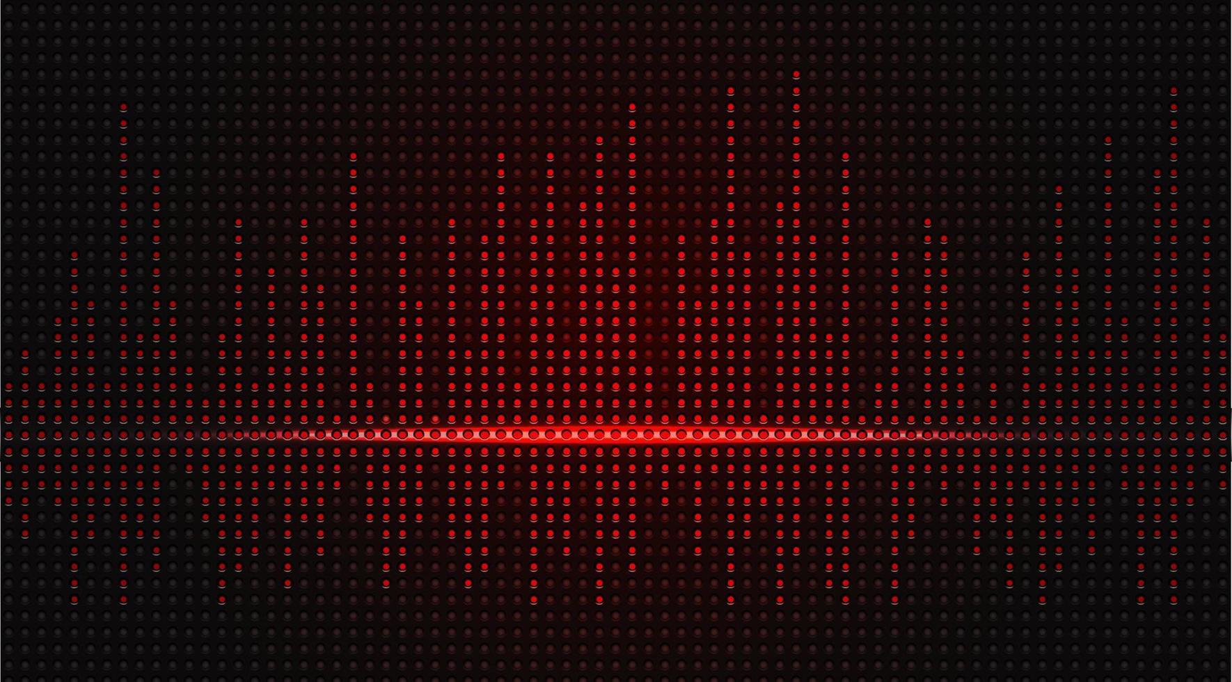 fondo de pantalla de onda de sonido con puntos rojos brillantes. ecualizador de gráfico de luz manchada con fondo de estilo de esquivar color. vector