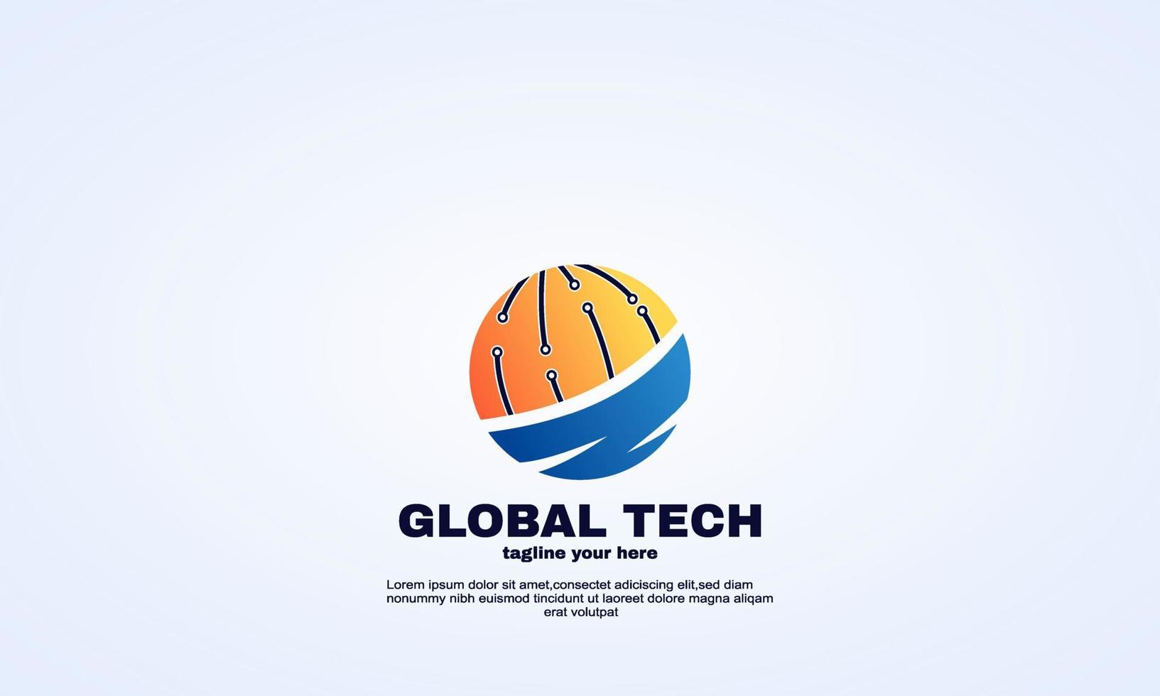 abstract creative global technology logo design illustration vector