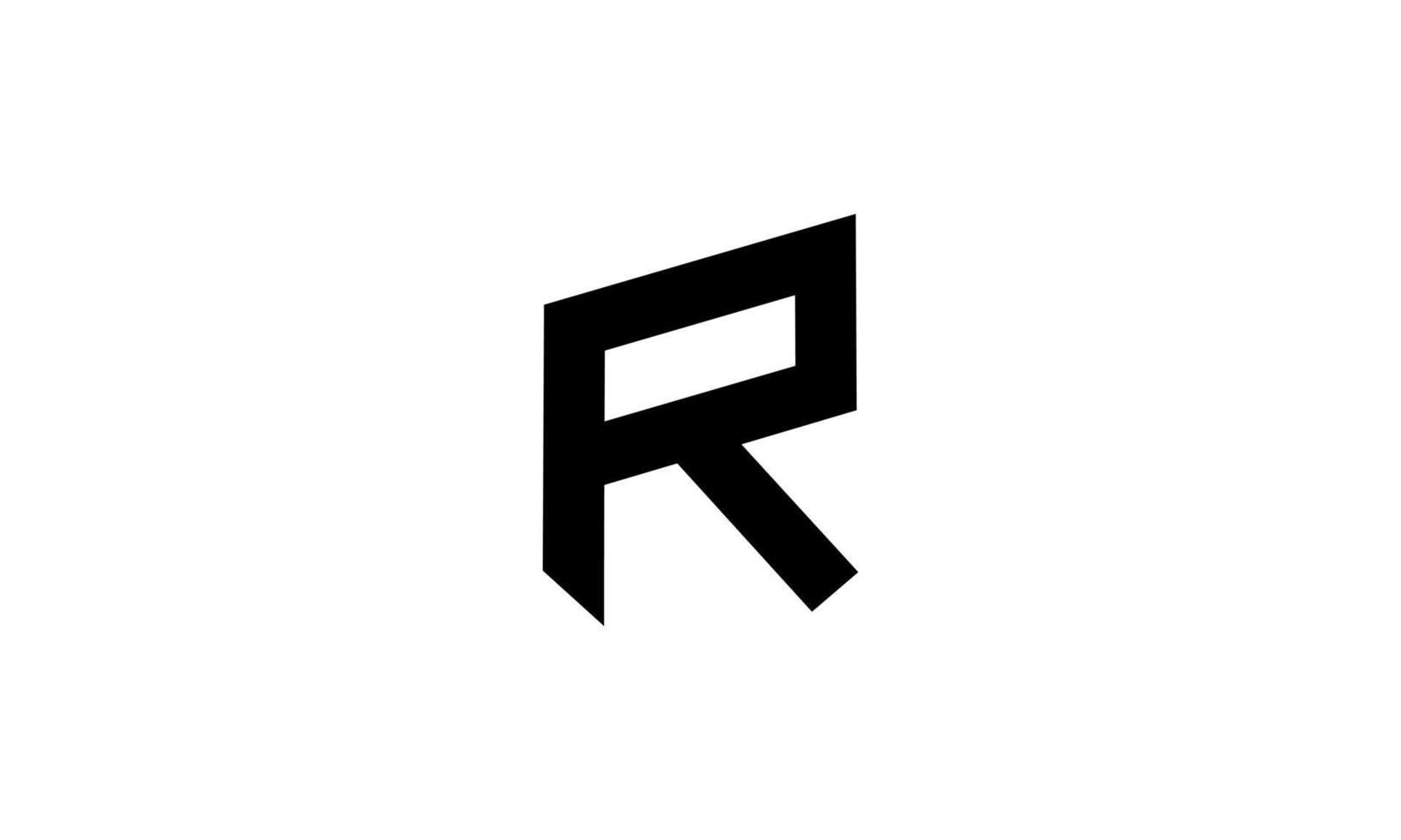 stock vector R elegant and Professional black color letter icon design