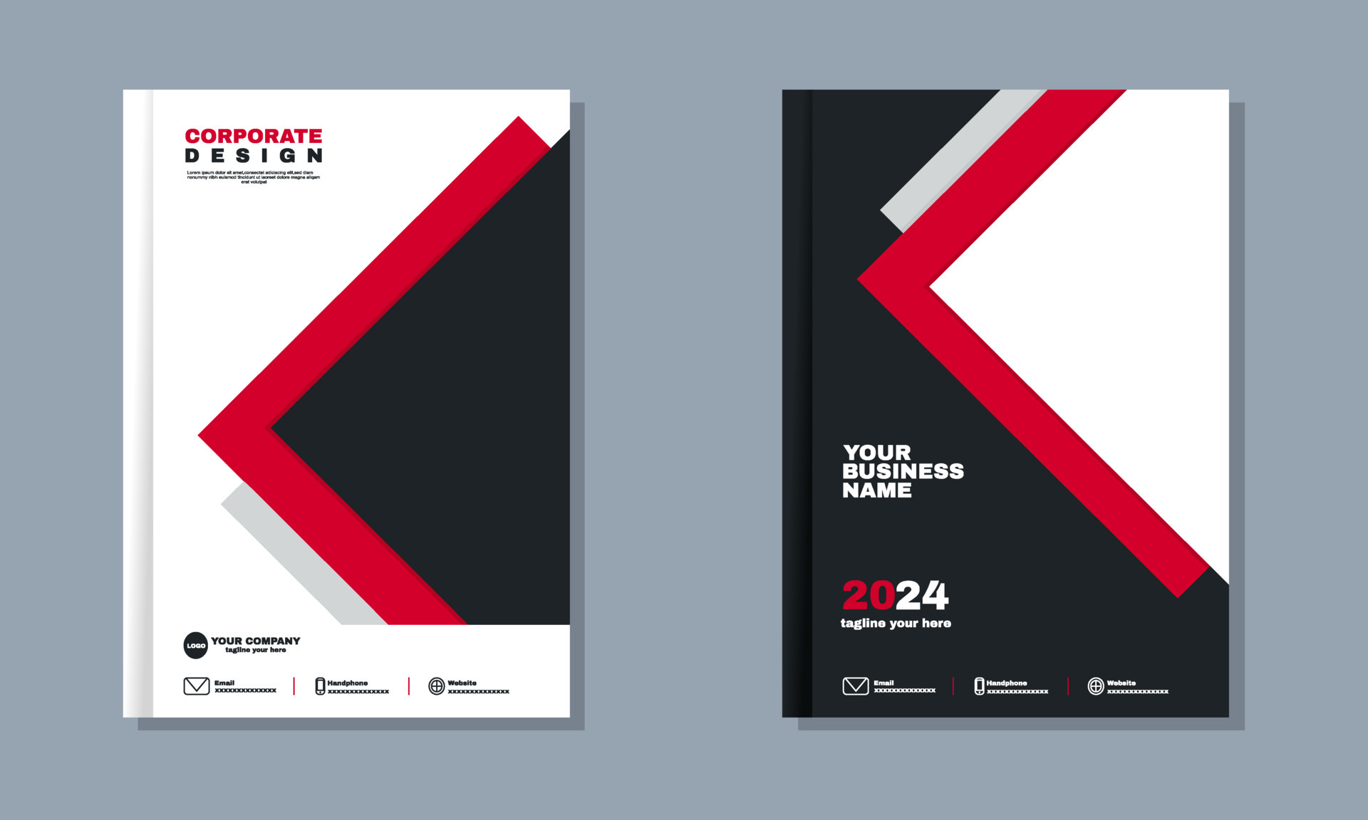 abstract creative corporate book cover design template red color