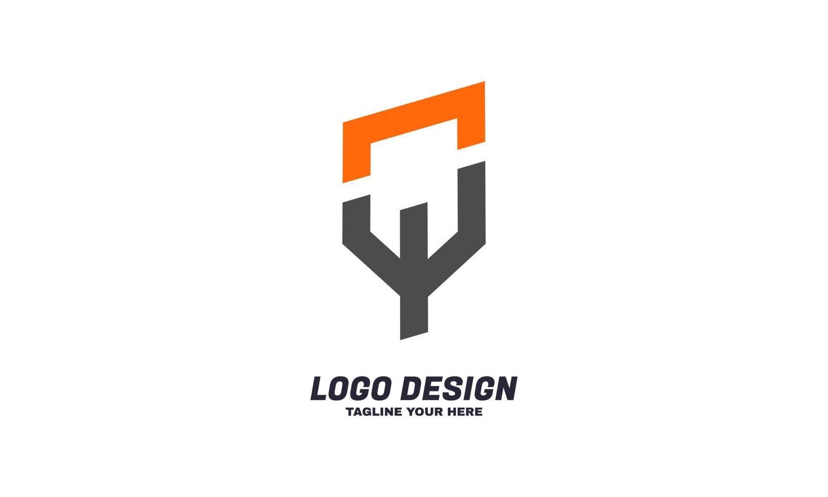 stock vector logo plano letra n y y diseño