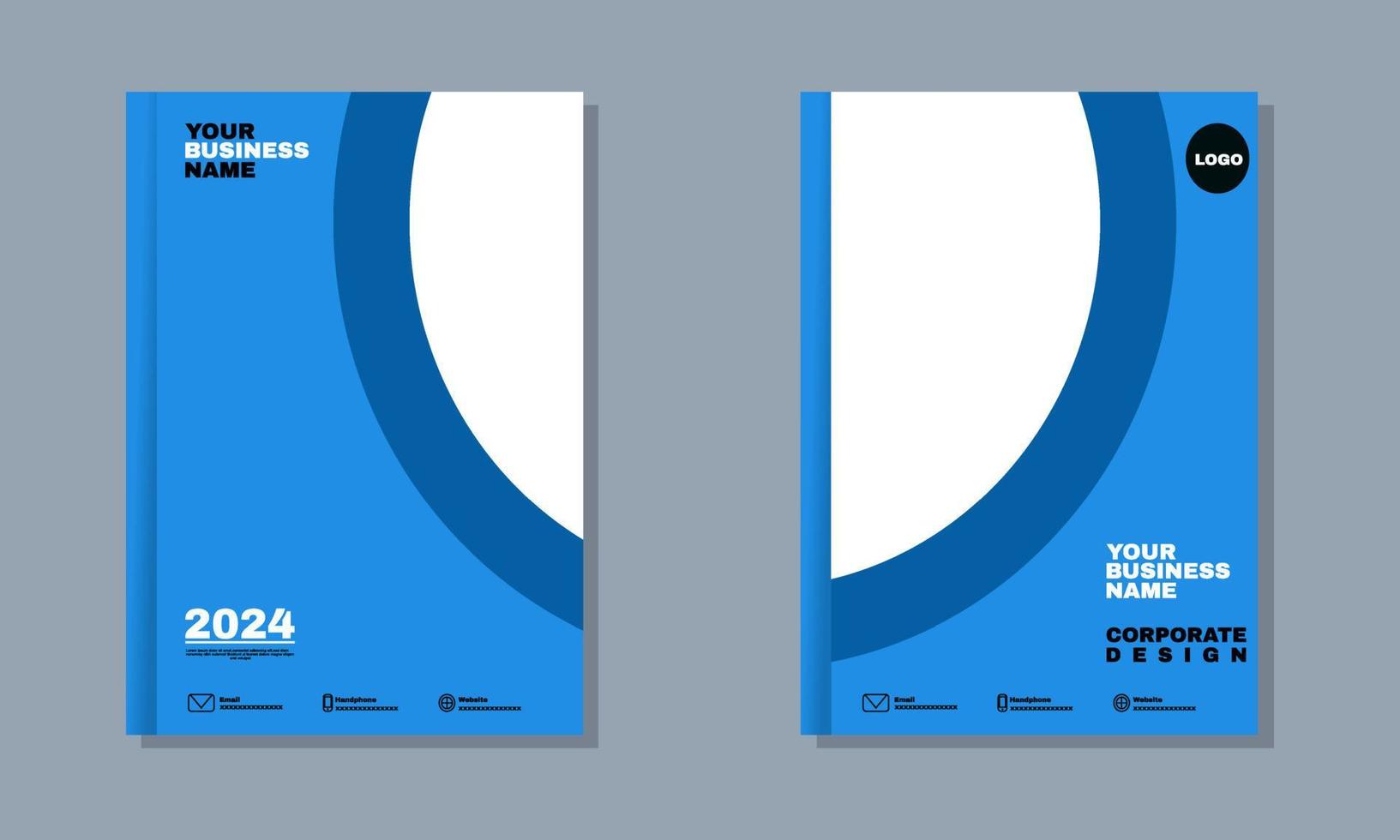 abstract corporate book cover design template blue color vector