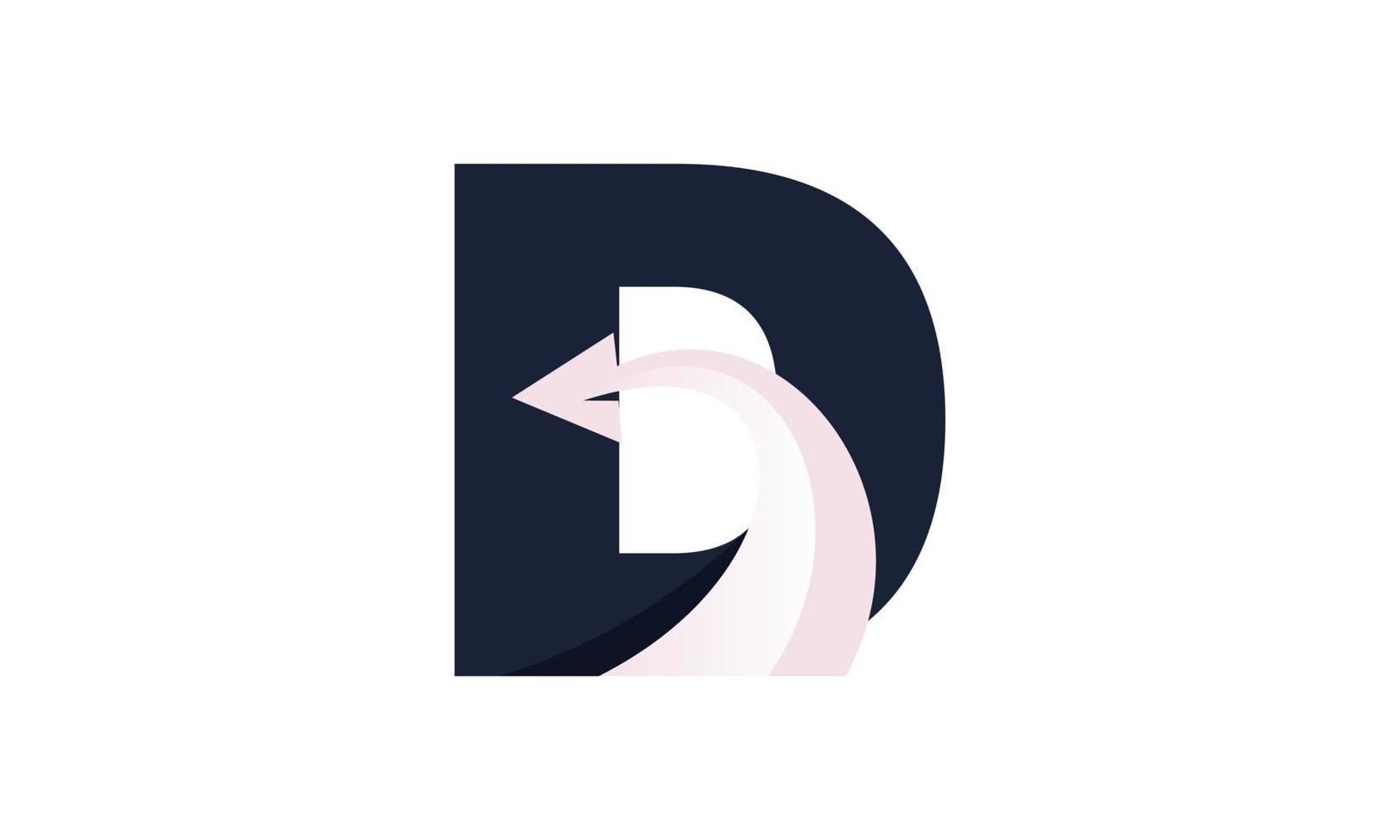 stock illustration initial logo d with arrow for company or bussines design template vector
