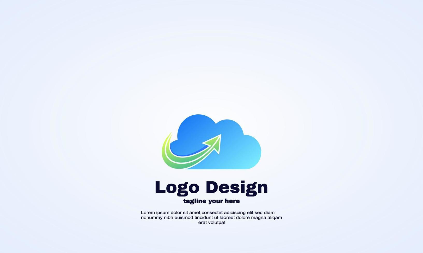 creative arrow cloud logo design vector illustration gradient color