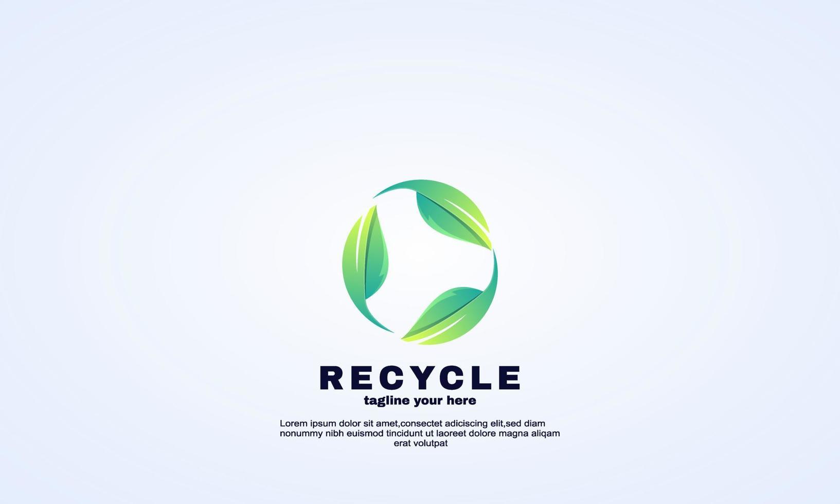 abstract leaf recycle logo design vector illustration gradient color