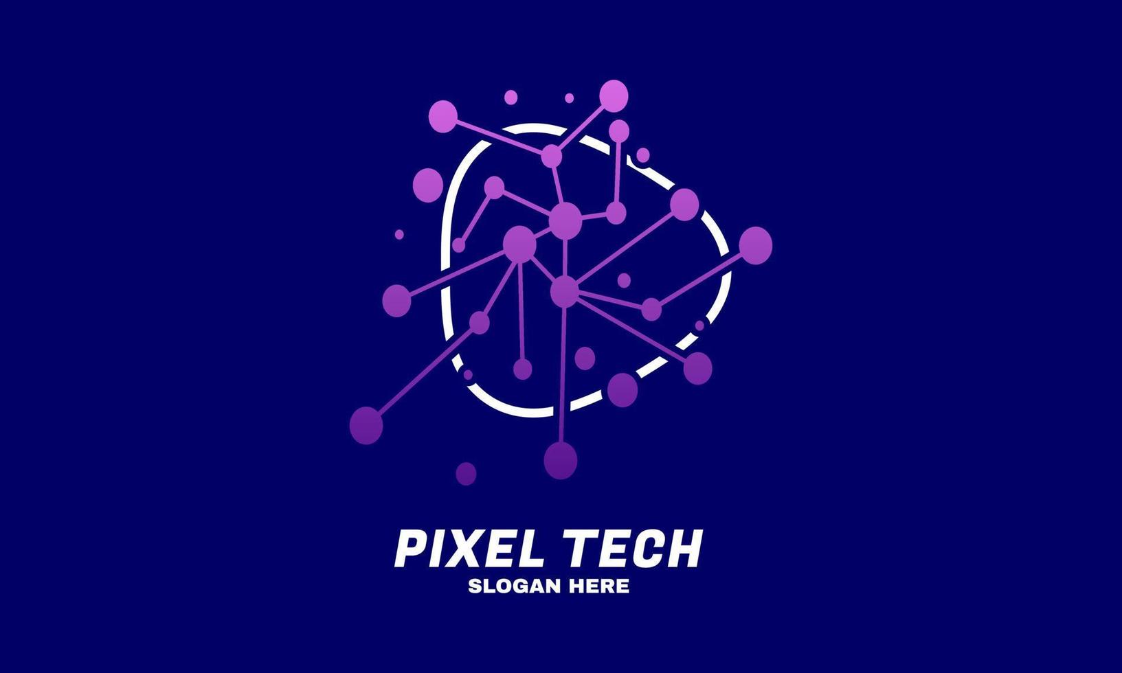 stock vector Pixel technology logo designs concept vector Network Internet logo