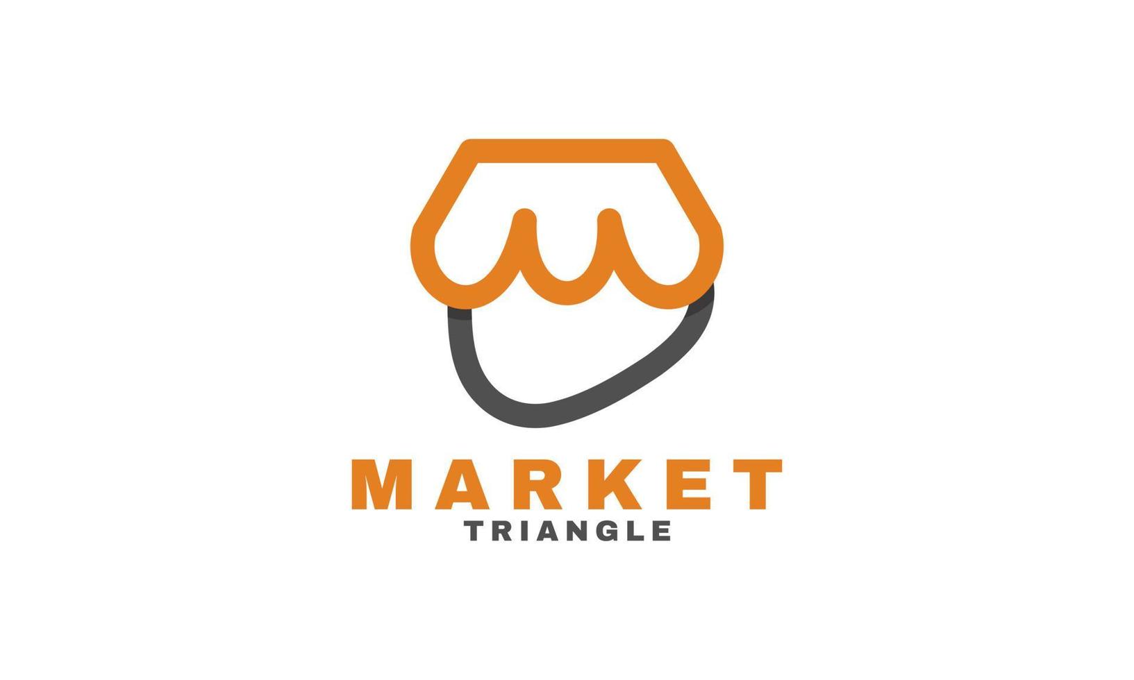 abstract triangle Market shop line icon design vector