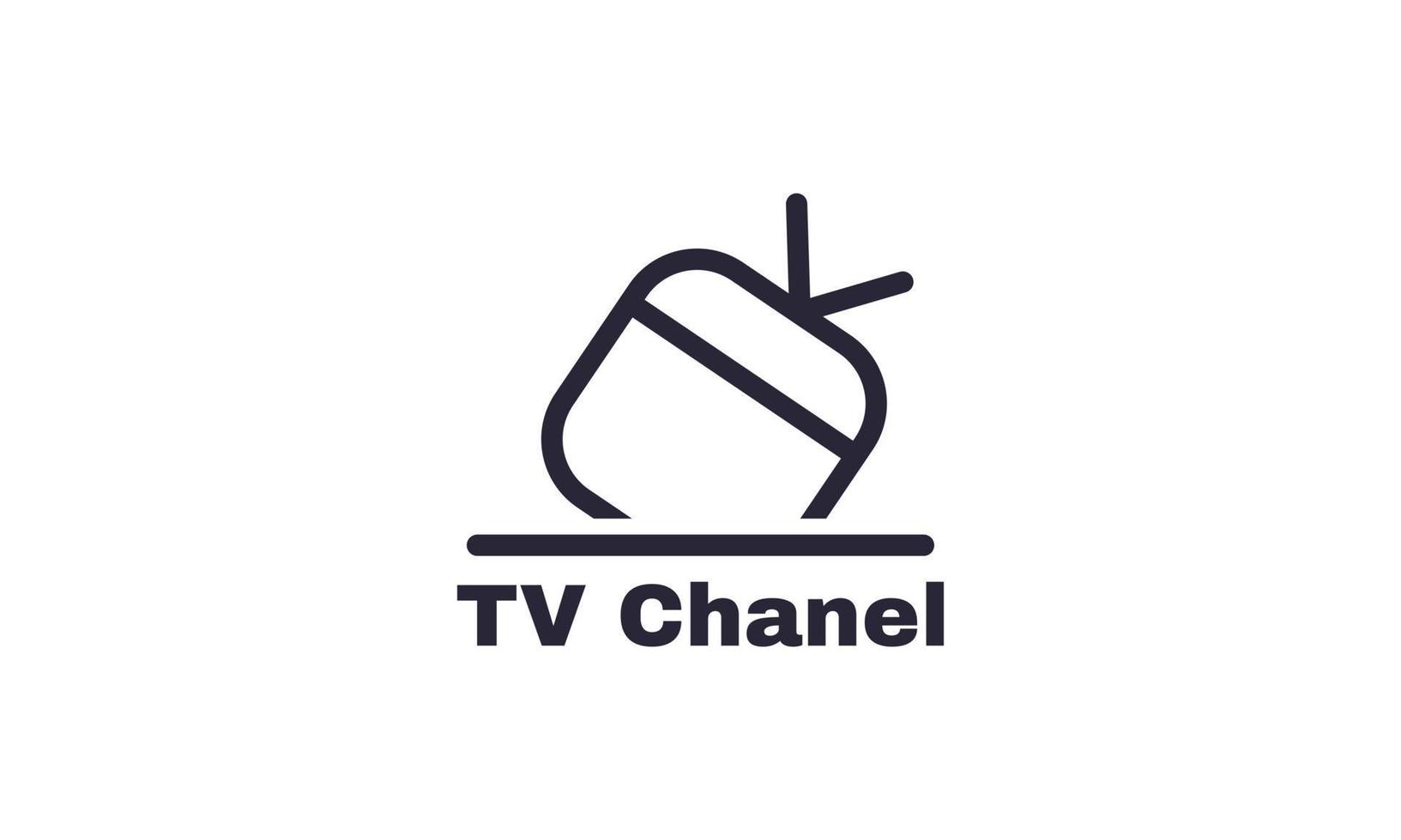 creative tv chanel black white color logo modern business company vector