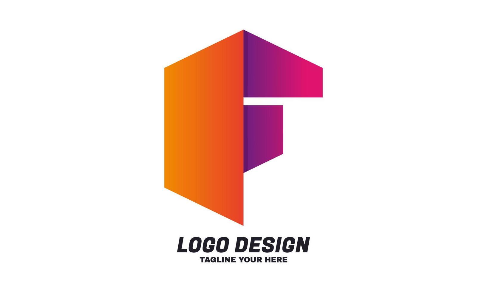 diseño de logotipo de letra f de vector de stock con concepto en color degradado múltiple