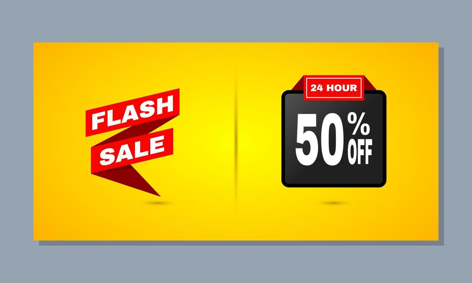 abstract 24 hour flash sale banner design vector