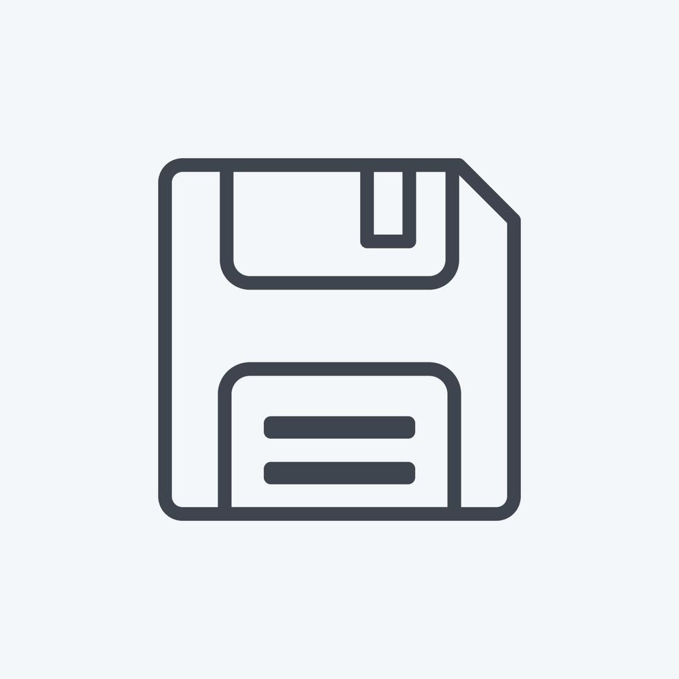 Save Icon in trendy line style isolated on soft blue background vector