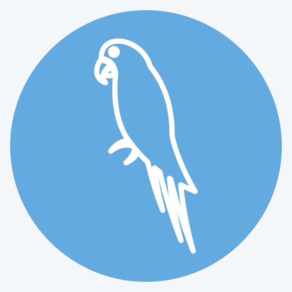 Pet Parrot Icon in trendy blue eyes style isolated on soft blue background vector