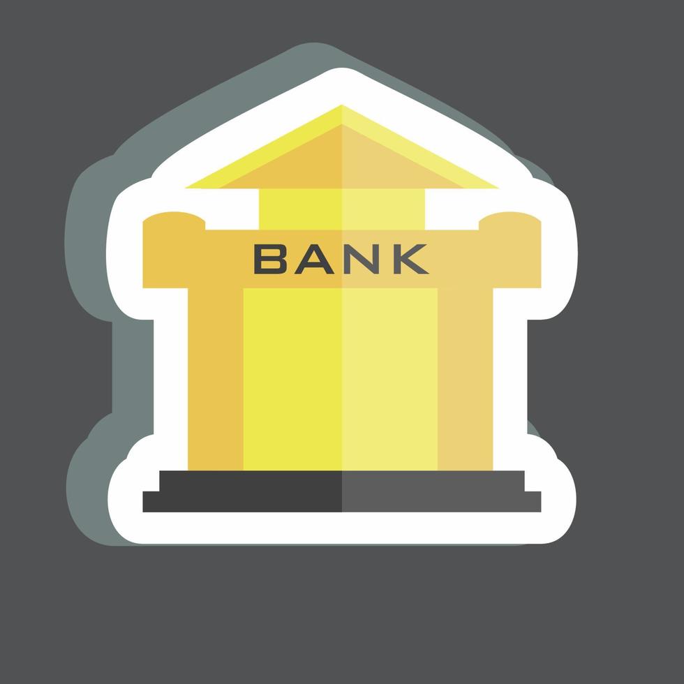 Bank Sticker in trendy isolated on black background vector