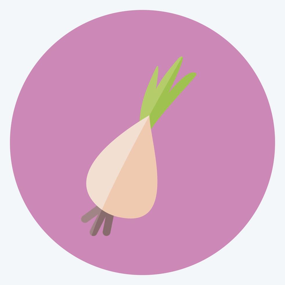 Spring Onion Icon in trendy flat style isolated on soft blue background vector