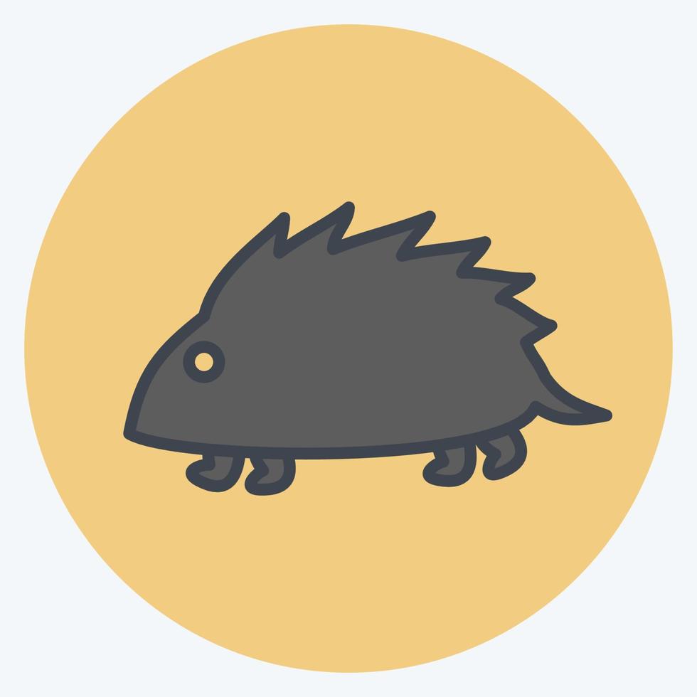 Pet Hedgehog Icon in trendy color mate style isolated on soft blue background vector
