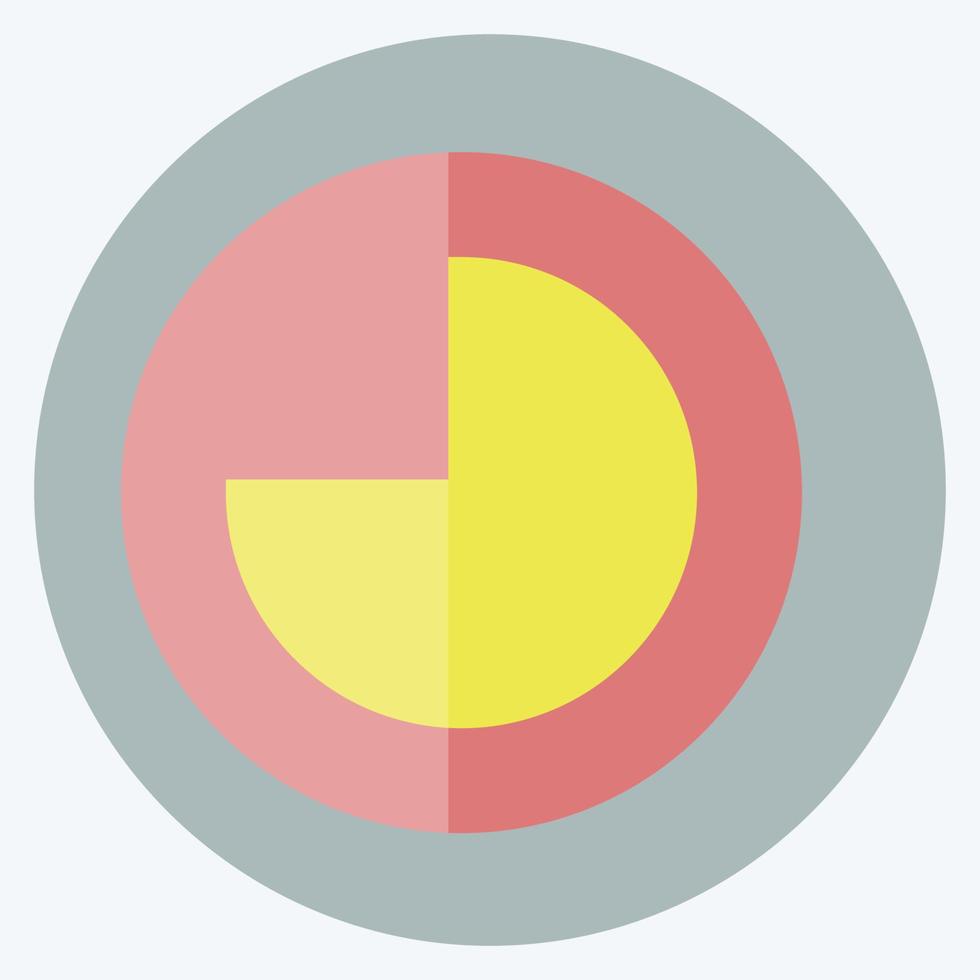 icono de gráfico circular en un estilo moderno y plano aislado en un fondo azul suave vector