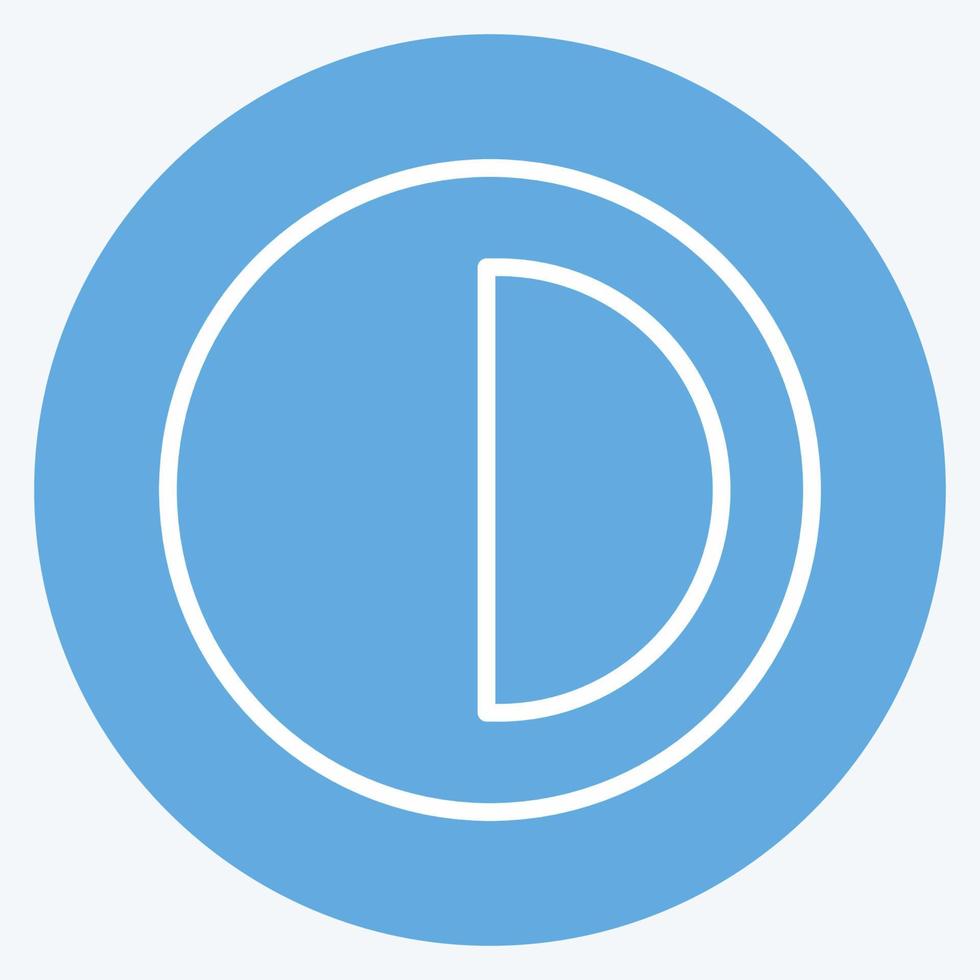 Half Pie Chart Icon in trendy blue eyes style isolated on soft blue background vector