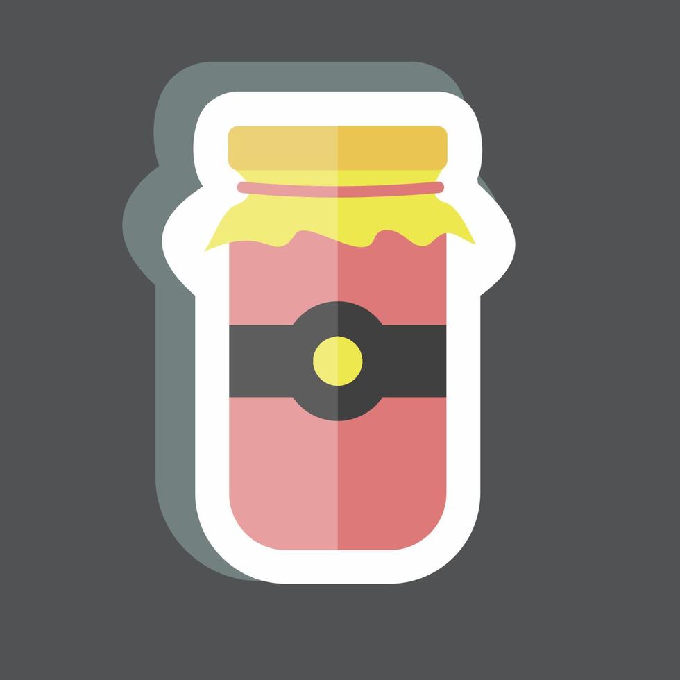 Jam Jar Sticker in trendy isolated on black background vector