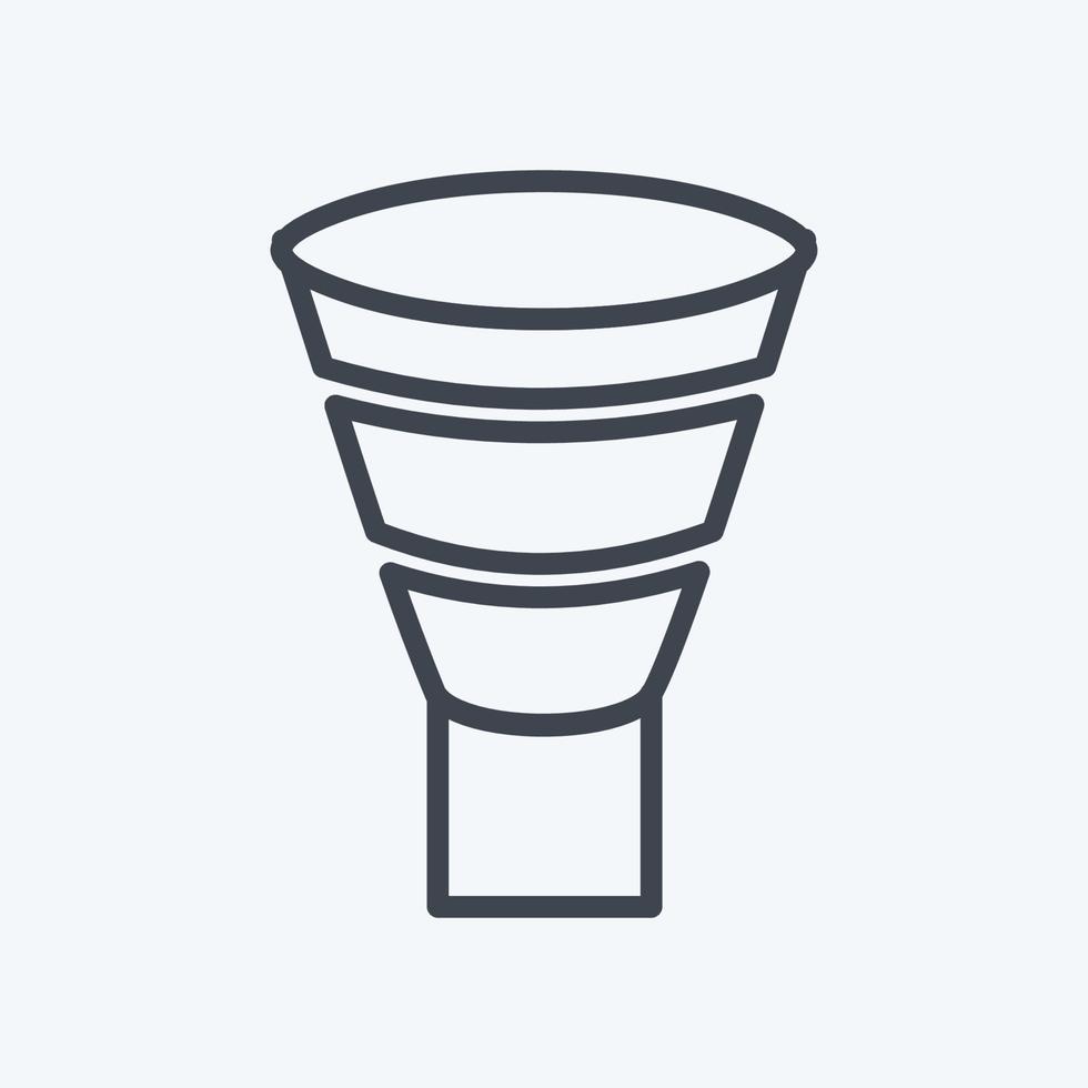 Funnel Chart Icon in trendy line style isolated on soft blue background vector