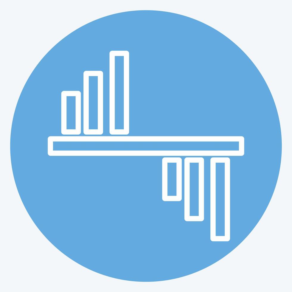 Graphical Representation Icon in trendy blue eyes style isolated on soft blue background vector