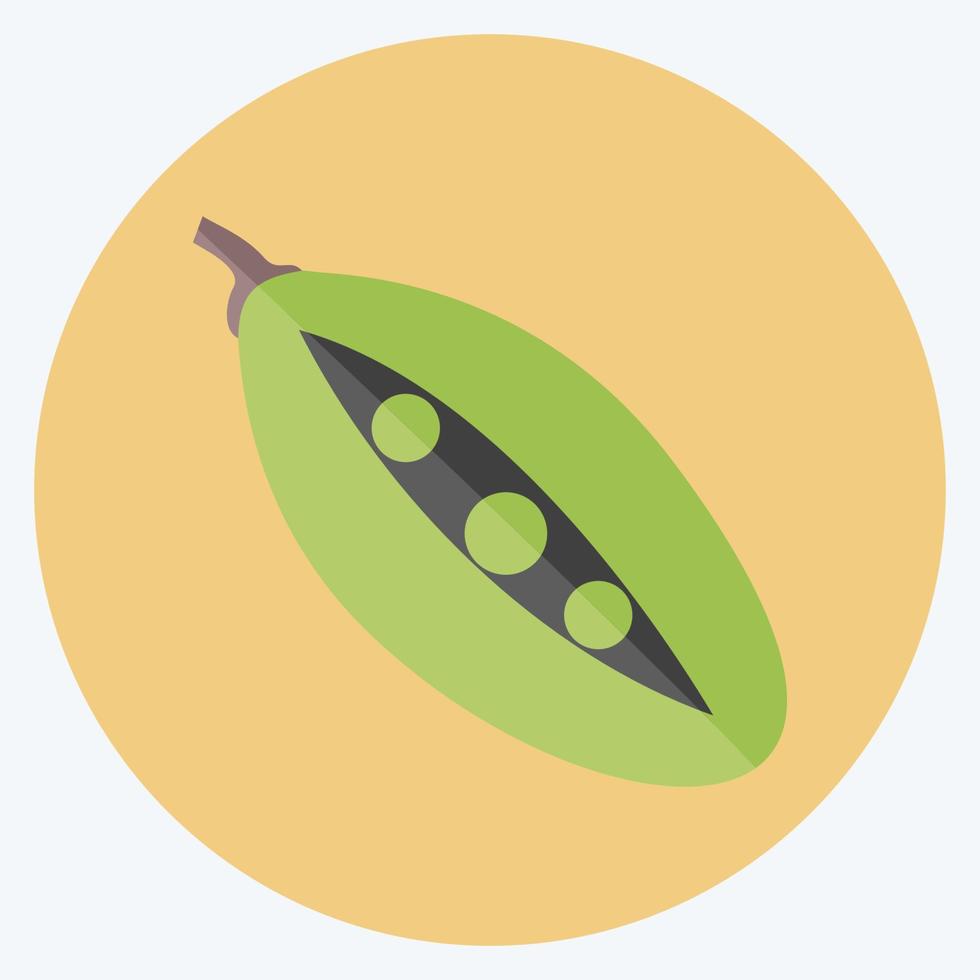 Peas Icon in trendy flat style isolated on soft blue background vector
