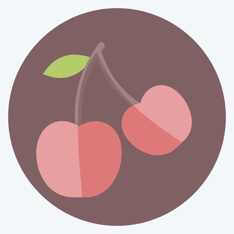 Cherry Icon in trendy flat style isolated on soft blue background vector